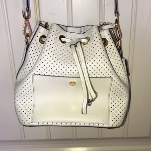 White cinch crossbody bag